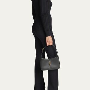 YSL Saint Laurent Le 5 a 7 gray storm Shoulder Bag in Smooth Leather